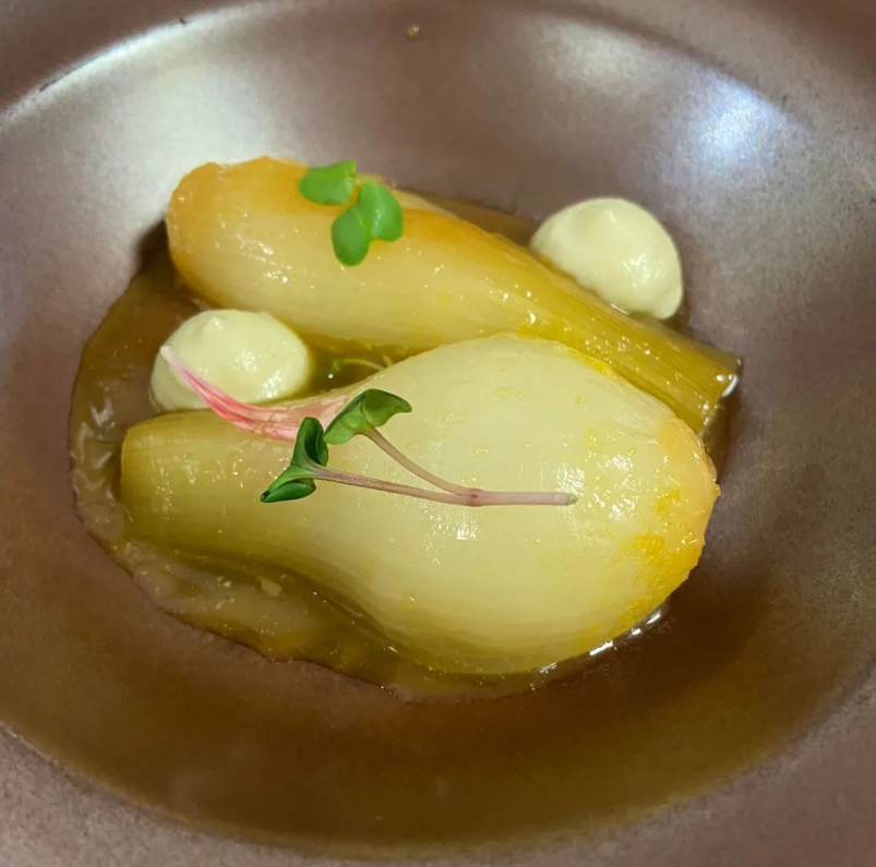 Cebollas glaseadas del Restaurante Topero de Tudela