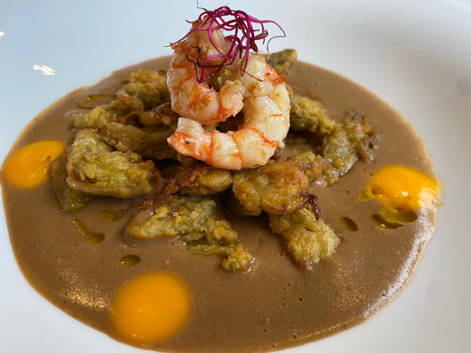 Plato de verduras. Restaurante Treintaitrés. Tudela