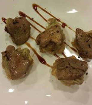 Plato de foie del Restaurante El Lechuguero de Cascante
