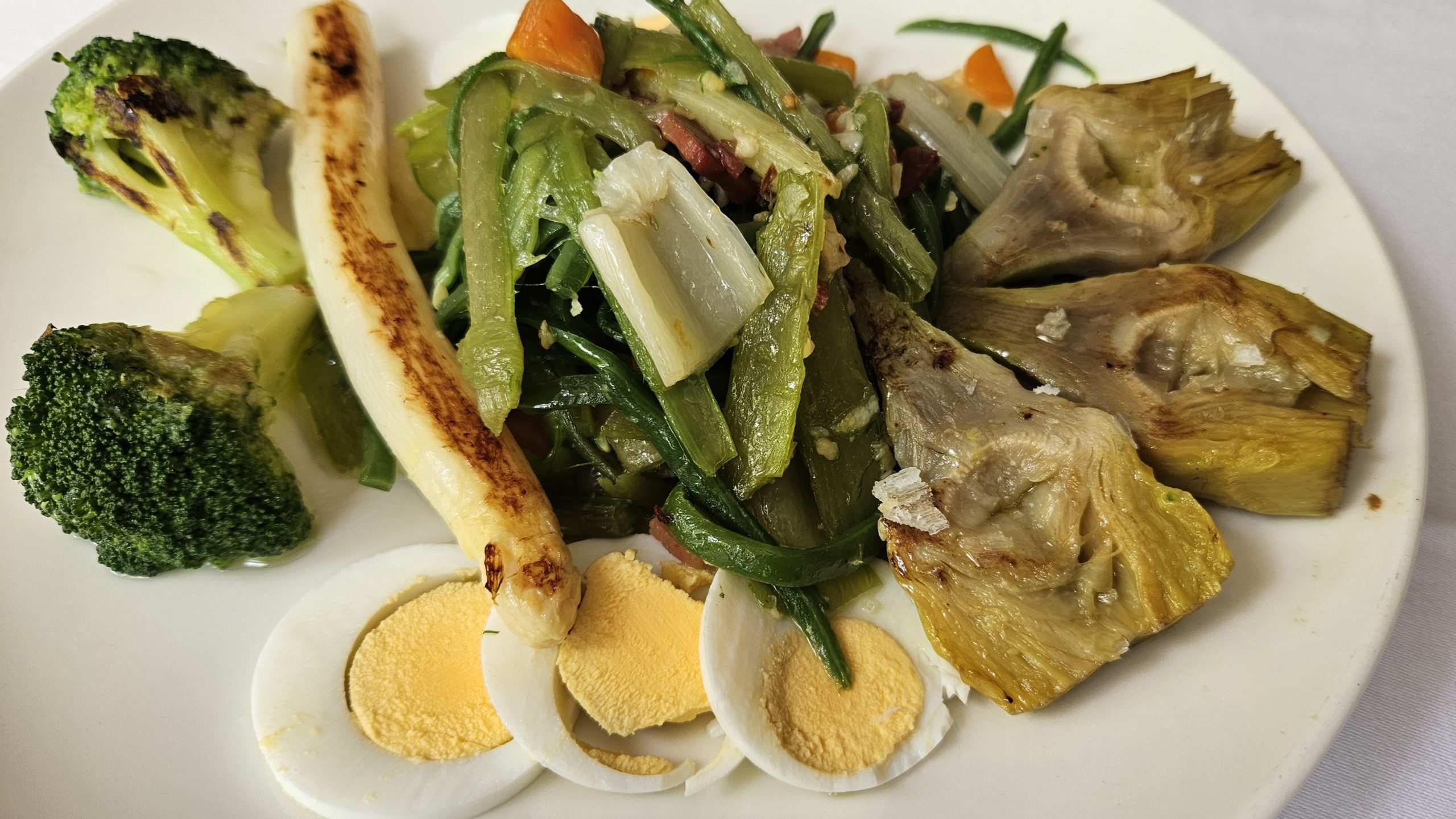 fotografía de plato de verduras del Rest. Cuatroytres de Pamplona