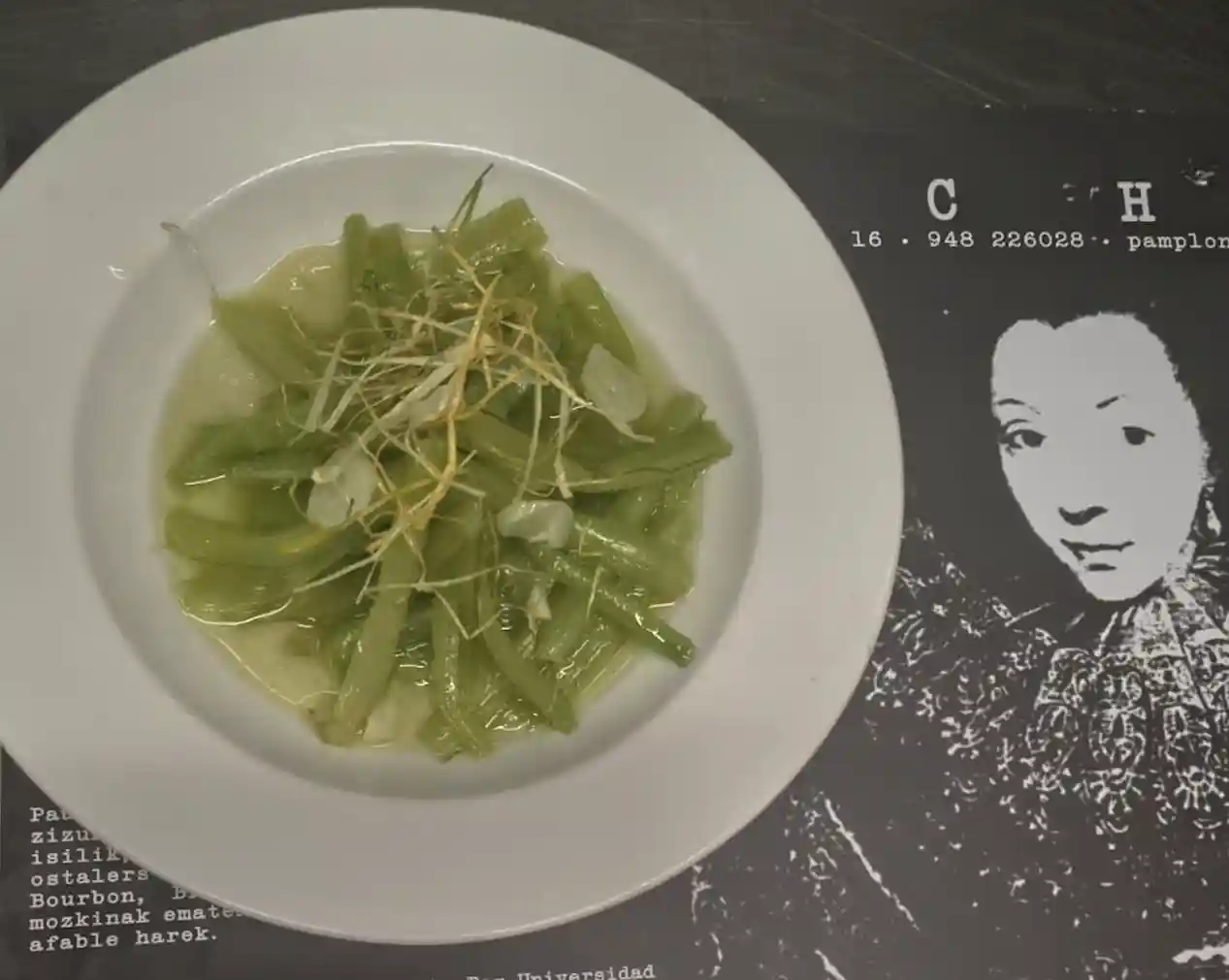Plato de borraja fresca de navarra del Restaurante Catachu
